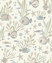 Серо-бежевые обои Grandeco Little Dreamers LD 3301