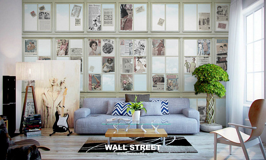 Фотообои в интерьере артикул Frame 25, FRAME, Wall street